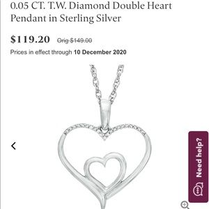 0.05 CT. T.W. Diamond Double Heart Pendant